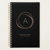 Faux Roos Gold Abstract Monogram Planner (Voorkant)