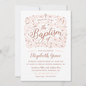 Faux Roos Gold Baptisme Invitation Kaart (Voorkant)