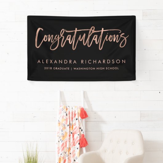 Faux Roos Gold Blik Gefeliciteerd | Afstuderen | Spandoek (Insitu)