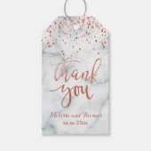 faux roos gold confetti bedankt voor de kalligrafi cadeaulabel (Voorkant)