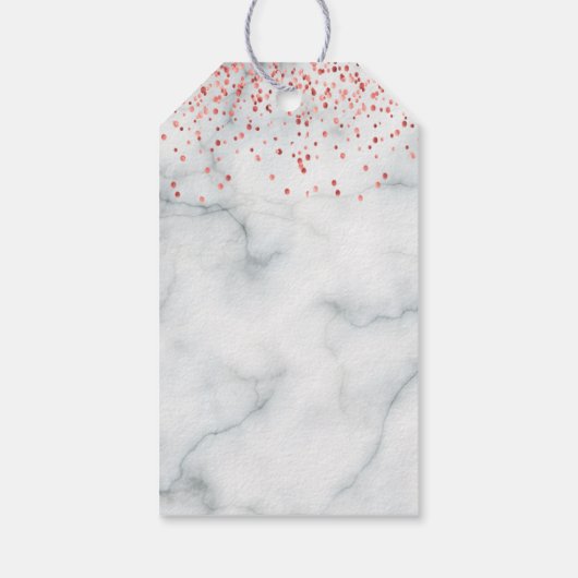 faux roos gold confetti bedankt voor de kalligrafi cadeaulabel (Achterkant)