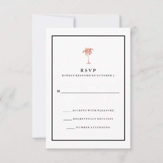 Faux Roos Gold en Black Palm Tree | Glam RSVP (Voorkant)