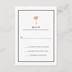 Faux Roos Gold en Black Palm Tree Glam RSVP Kaartje