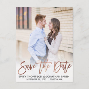 Faux Roos Gold Foil Afbeelding Save the Date Brief Briefkaart