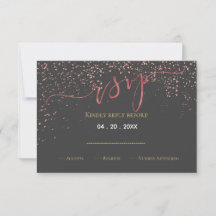 Faux Roos Gold foil bruiloft RSVP