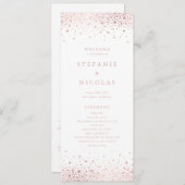Faux Roos Gold Foil Confetti Stippen Weddenschap Programma (Voorkant / Achterkant)