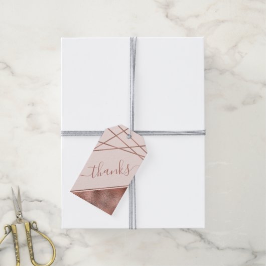 Faux Roos Gold Foil Hartelijk dank en aangepaste t Cadeaulabel (Met Touw)