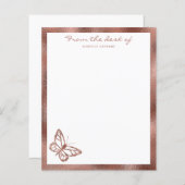Faux Roos Gold Foil look Butterfly & Custom Text (Voorkant / Achterkant)