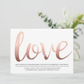 Faux Roos Gold Foil Love Kaart (Staand voorkant)