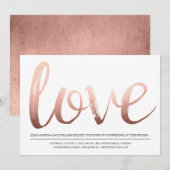 Faux Roos Gold Foil Love Kaart (Voorkant / Achterkant)
