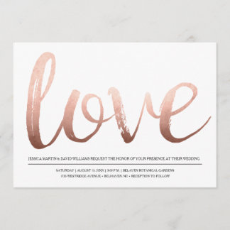 Faux Roos Gold Foil Love Kaart