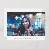 Faux Roos Gold | Foto Afstuderen Dank u Briefkaart (Voorkant / Achterkant)