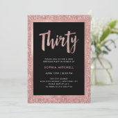 Faux Roos Gold Glitter | 30e verjaardag Kaart (Staand voorkant)