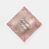 Faux Roos Gold Glitter en Folie 70e verjaardag Servet (Hoek)