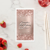 Faux Roos Gold Glitter en Folie 80e verjaardag Servet (Insitu)