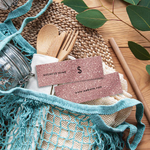 Faux Roos Gold Glitter Stylish Luxury Price Label Mini Visitekaartjes