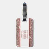 Faux Roos Gold Glitter Textielkijken & aangepaste Bagagelabel (Achterkant verticaal)