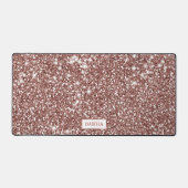 Faux Roos Gold Glitter Textiellook & Custom Name Bureaumat (Voorkant)