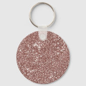 Faux Roos Gold Glitter Texture & Monogram Sleutelhanger (Achterkant)