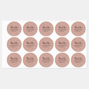 Faux Roos Gold Glitter Weddenschap Hartelijk dank Labels