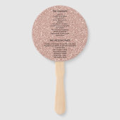 Faux Roos Gold Glitter Weddenschap Welkom Handwaaier (Achterkant)