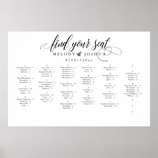 FAUX ROOS GOLD HEART, ALPHA SEINGESCHART POSTER (Voorkant)