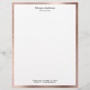 Faux Roos Gold Metal Border, zwarte naam & info Briefhoofd