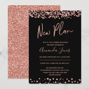 FAUX ROOS GOLD Nieuw Plan Baby shower Aankondiging