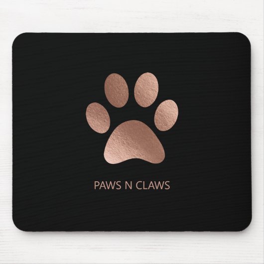 Faux Roos Gold Paw Print Muismat (Voorkant)