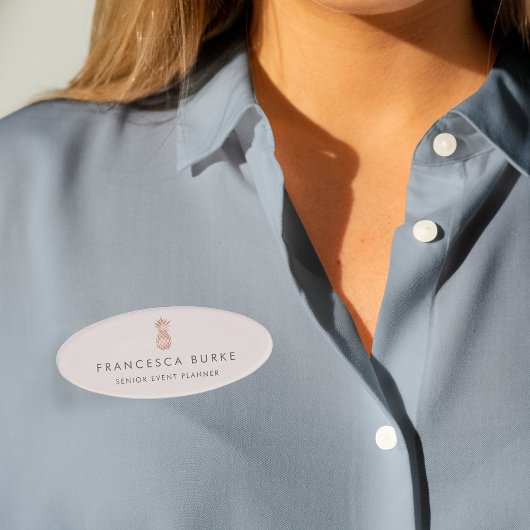 Faux Roos Gold Pineappel Naambadge