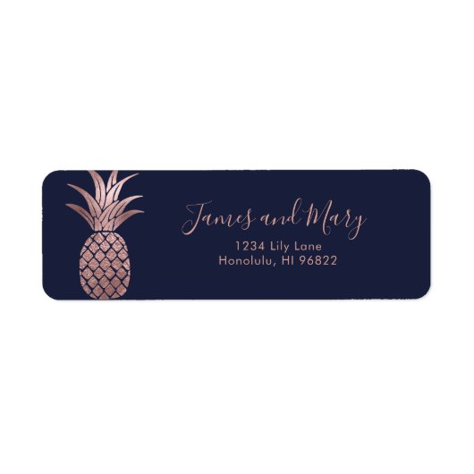 Faux Roos Gold Pineappels Etiket (Voorkant)