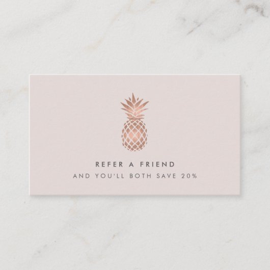Faux Roos Gold Pineapple Referral Kaart (Voorkant)