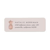 Faux Roos Gold Pineapple Return Address Etiket (Voorkant)