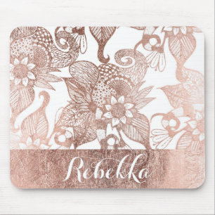  Faux Roos Gold Rustic Floral Tekeningen Muismat