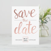Faux Roos Gold Save the Date (Staand voorkant)
