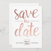 Faux Roos Gold Save the Date (Voorkant / Achterkant)