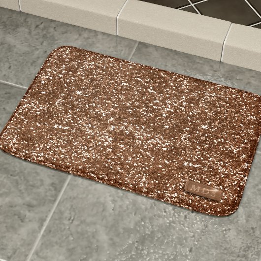 Faux Roos Gold Sparkle Glitter Bath Mat