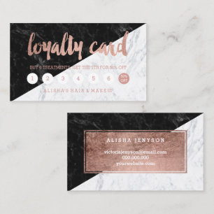 Faux roos gold typografie blokkeert marteling loya klantenkaartje