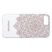 Faux Roos Goud Intricate Kant Mandala wit Case-Mate iPhone Case (Achterkant (Horizontaal))