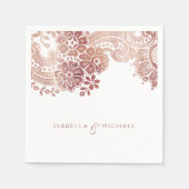 Faux roos goudelegant bruinbruis servetten (Voorkant)