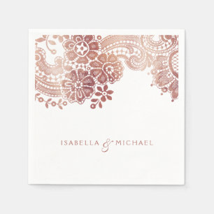 Faux roos goudelegant  bruinbruis servetten