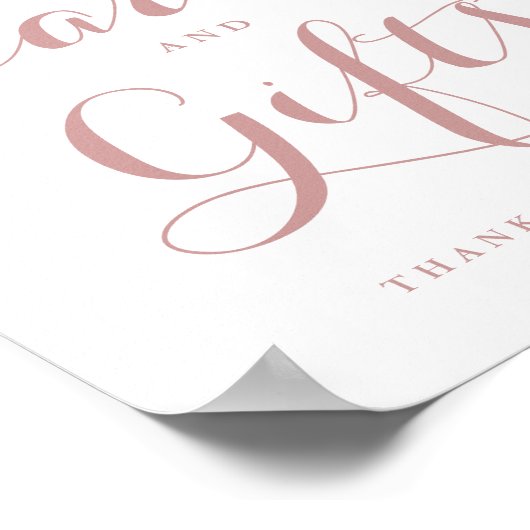 Faux Roos Gouden Folie Confetti Kaarten en geschen Poster (Hoek)