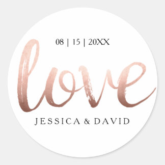 Faux Roos Gouden Folie Liefde Ronde Sticker