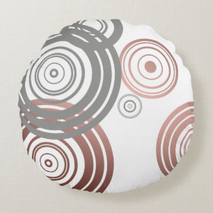 faux - roos gouden grijze geometrische cirkels rond kussen