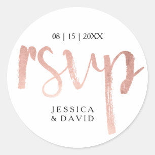 Faux Roos goudfolie RSVP Ronde Sticker
