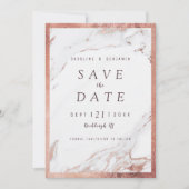 Faux roos goudmarmer modern redder datum save the date (Voorkant)