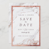 Faux roos goudmarmer modern redder datum save the date (Voorkant / Achterkant)
