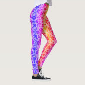 Faux Rose dentelle pêche Leggings colorés (Droite)