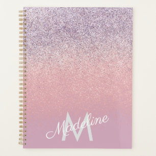 Faux rose et violet pailleté avec monogramme scint