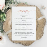 Faux Rose Gold Calligraphy Menu Carte Plat<br><div class="desc">Simple Classic & Elégant Menu Mariage Signe. Un design élégant en rosegold, noir et blanc ou toute couleur arrière - plan que vous choisissez. Cliquez simplement sur le lien personnaliser plus loin, affiché sous la zone de personnalisation du texte à droite, et choisissez votre arrière - plan de couleur personnalisé....</div>